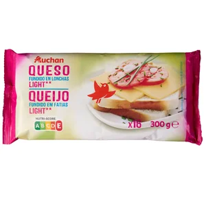 AUCHAN Queso fundido en lonchas light 300 g. Producto Alcampo