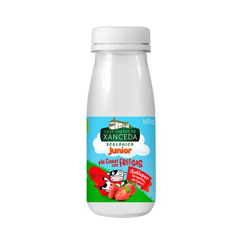 Leche fermentada ecológica con Lcasei y sabor a fresa CASA GRANDE DE XANCEDA 165 g.