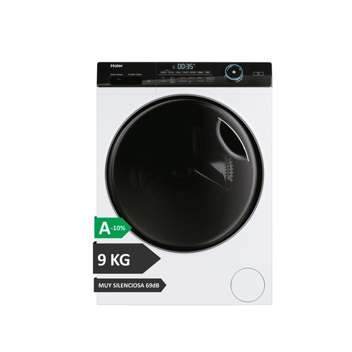 Lavadora HAIERHW90-B14959EU1IB 9KG, clasificación energética: A, 1400RPM,H: 85cm, A: 60cm, F: 57cm.
