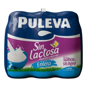 Imagen de PULEVA Leche entera de vaca, sin lactosa  Mañanas ligeras 6 x 1l.