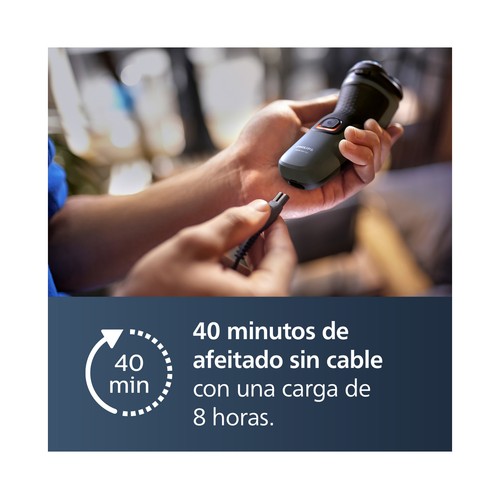 Afeitadora eléctrica PHILIPS S1142/02, cabezales flexibles, resistente al agua..