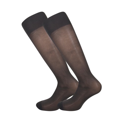 Lote de 2 calcetines ejecutivos para hombre DIM, color cacao, talla única.