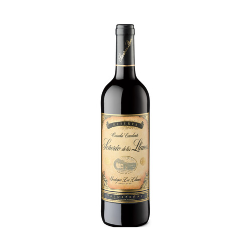SEÑORÍO DE LOS LLANOS  Vino tinto reserva con D.O. Valdepeñas botella de 75 cl.