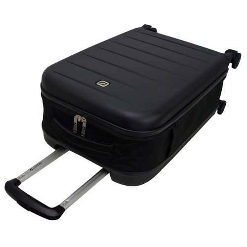 Maleta de cabina rígida tipo trolley extensible,  35x51x9 cm, color negro AIRPORT ALCAMPO.