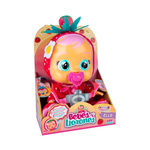 Ella, bebé llorón con pijamita de fresa, Tutti Frutti, BEBÉS LLORONES.