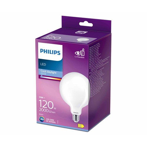 Bombilla Led E27, 13W=120W, luz fría 6500K, 2000lm, PHILIPS.