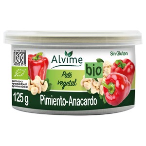 Imagen de ALVIME Pate vegetal BIO de pimiento y anacardo 125 g.