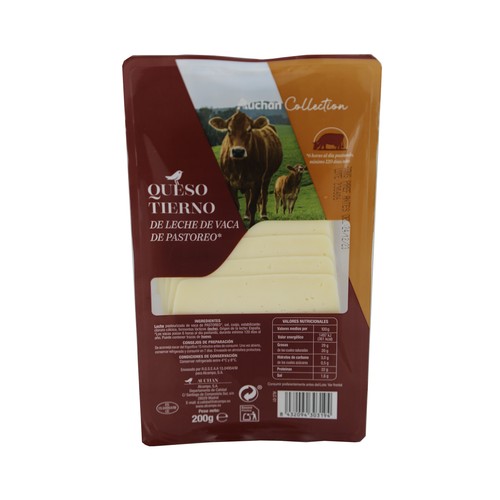 AUCHAN Queso vaca pastoreo collection lonchas 200 g. Producto Alcampo