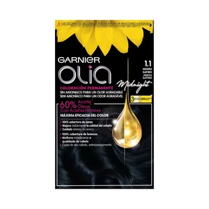 GARNIER Olia Tinte de pelo permanente color negro safiro, tono 1.1.