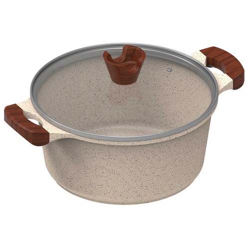 Cacerola 24cm aluminio fundido, con tapa antiadherente tricapa. ACTUEL