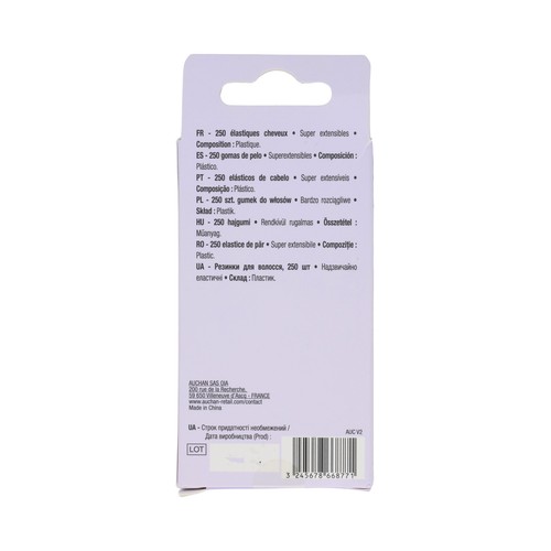 COSMIA Gomas elásticas pequeñas de colores negro y transparente 250 uds.