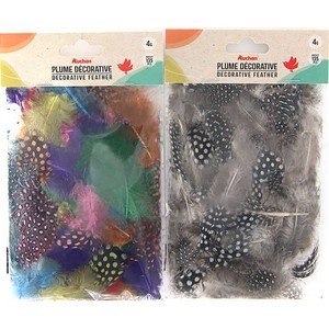 Imagen de 135 plumas decorativas, 2 colores surtidos, AUCHAN.