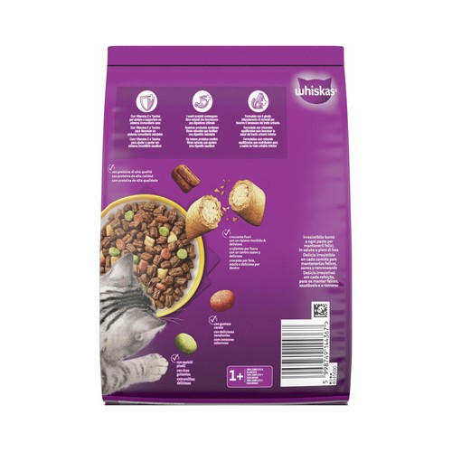 WHISKAS Alimento seco de gato adulto pollo 800gr