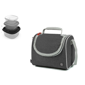 Imagen de Bolsa portaalimentos con 2 recipientes de plástico de 0,95 y 1,1 litros, ACTUEL.