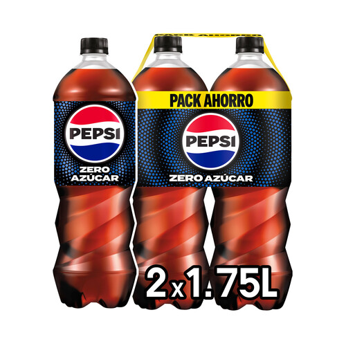 PEPSI MAX  Refresco de cola zero sin azúcar pack 2 botellas de 1,75 l.