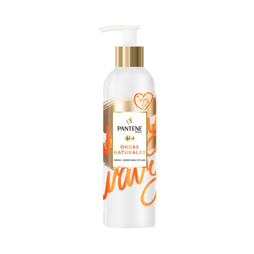PANTENE Ondas naturales Crema hidratante sin aclarado para una definición natural de tus ondas 235 ml.