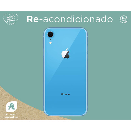 Smartphone 15,49cm (6,1) iPhone XR azul (REACONDICIONADO), 64GB, Chip A12 Bionic, Liquid Retina HD, 12Mpx, iOS 12.