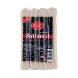 Imagen de BARO Salchichas cocidas y con ahumado natural tipo Bratwurst BARO 400 g.