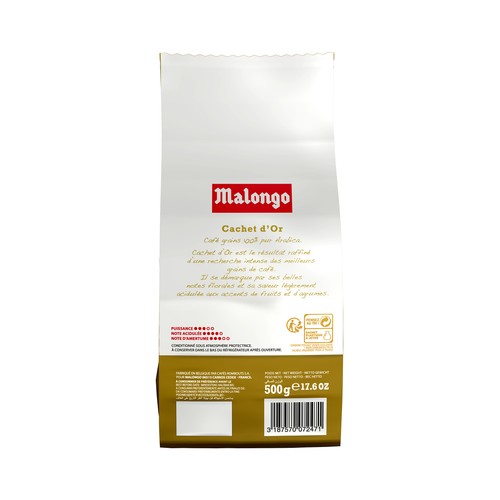 MALONGO Café en grano natural 100 %  500 g.