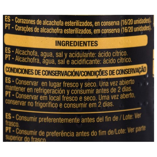 PRODUCTO ALCAMPO Collection Corazones de alcachofa 16 / 20 uds 210 g.