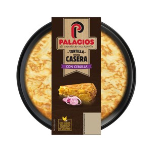 PALACIOS Tortilla fresca receta casera con cebolla y con aceite de oliva virgen extra PALACIOS 650 g.