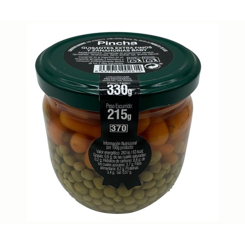 PINCHA Guisante con zanahoria baby 215 g.