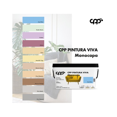 Pintura interior 4L para paredes y techos, azul CPP