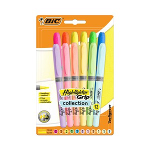 Imagen de Marcadores de punta biselada regulable - colores en tonos intensos y pastel, BIC.