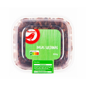 Imagen de PRODUCTO ALCAMPO Pasas sultanas auchan en tarrina 300 g.