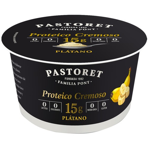 PASTORET Proteico cremoso 0% materia grasas, con alto contenido en proteinas y plátano 170 g.