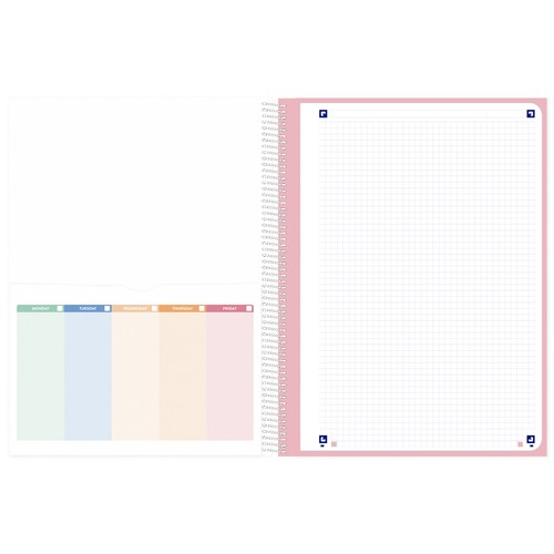 Cuaderno A4 Cuadrícula 5x5 Europeanbook 10 200 hojas, color Pastel surtidos. OXFORD