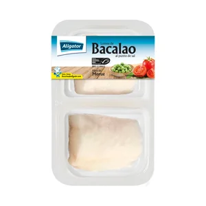 ALIGATOR Lomos de bacalao MSC (pesca sostenible certificada) con piel y al punto de sal 250 g.