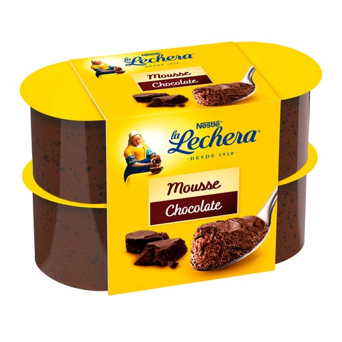 LA LECHERA Mousse de chocolate con un 50% mínimo de cacao, de Nestlé 4 x 59 g.