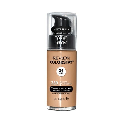 REVLON  Colorstay Tono 350 Rich tan Base de maquillaje líquida y de larga duración, para pieles mixtas a grasas.