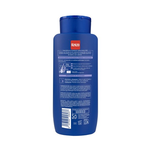 KERZO Champú anticaspa y antipicores, para cuero cabelludo sensible 400 ml.