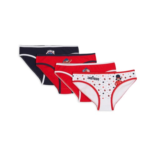 Lote de 4 bragas para niña, LADY BUG, talla 4/5.