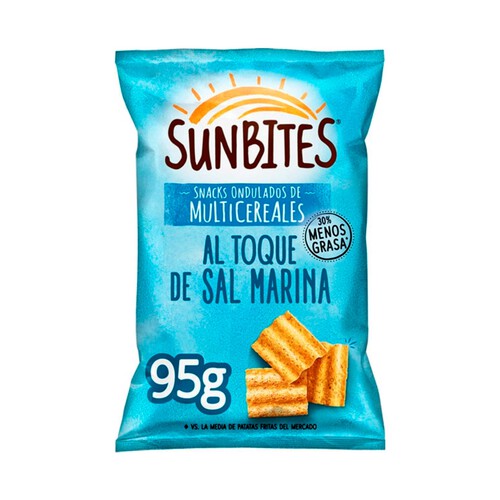 SUNBITES Snacks ondulados multicereales, con sabor sal marina SUNBITES 95 g.