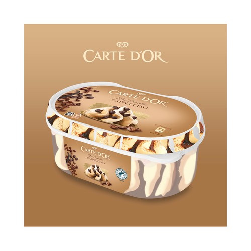CARTE D´OR Les desseerts Tarrina de helado vainilla y café con salsa de chocolate 825 ml.