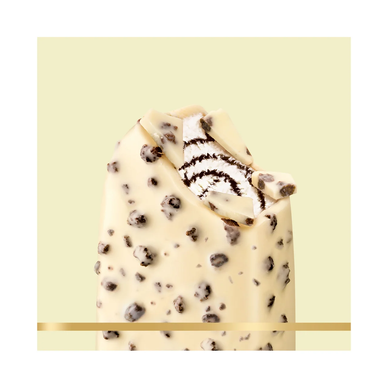 Bombón helado de chocolate blanco con trocitos de cookies colletcion 3 x 90 ml.