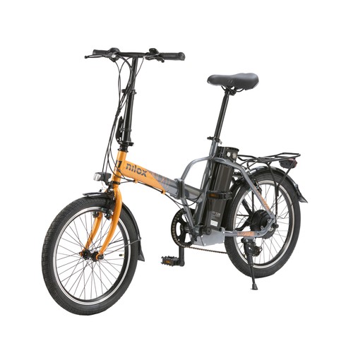 Bicicleta eléctrica plegable NILOX J1 Pro Bicolor, 250W, ruedas 20", autonomía 40Km.
