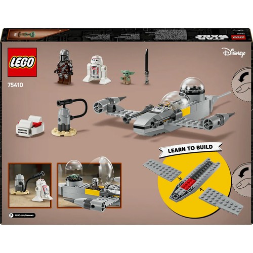 LEGO Star Wars Mandalorian Caza Estelar N-1 de Mando y Grogu, 75410, 92 piezas, +4 años.