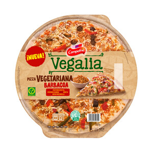 Imagen de CAMPOFRÍO Vegalia Pizza barbacoa con poteina vegetal, verduras asadas y queso Mozzarella 360 g.