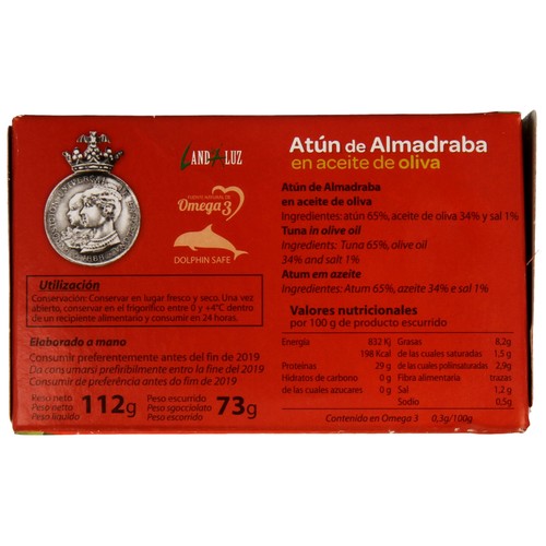 TEJERO Atún de almadraba en aceite de oliva lata de 73 g.