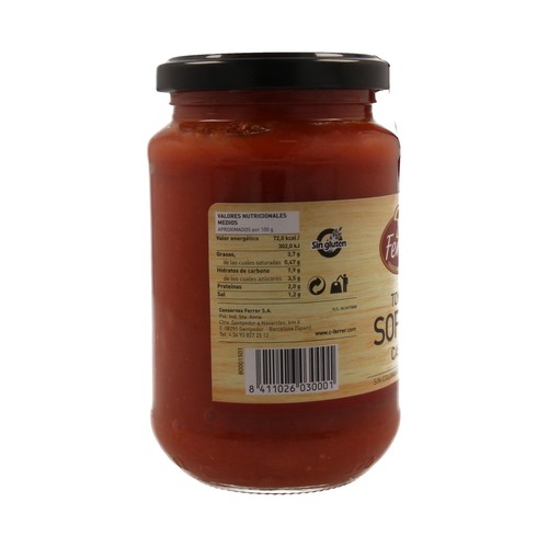 FERRER Tomate sofrito estilo casero frasco de 350 g.