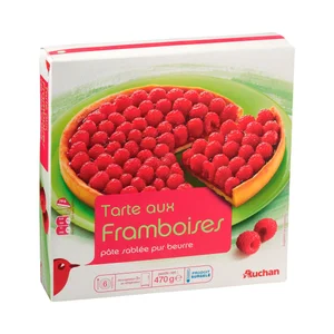 AUCHAN Tarta de frambuesa coon pasta sabée con mantequilla 470 g Producto Alcampo.