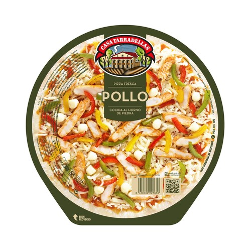 CASA TARRADELLAS Pizza fresca de pollo cocida al horno de piedra CASA TARRADELLAS 410 g.
