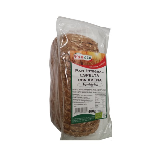 Pan molde integral de espelta con avena ecológico PANECO 400 g.