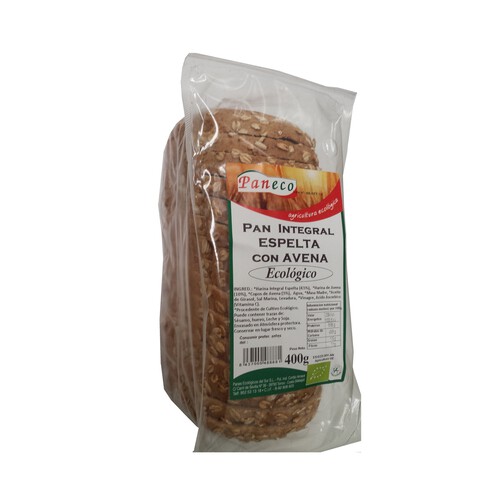 PANECO Pan molde integral de espelta con avena ecológico PANECO 400 g.