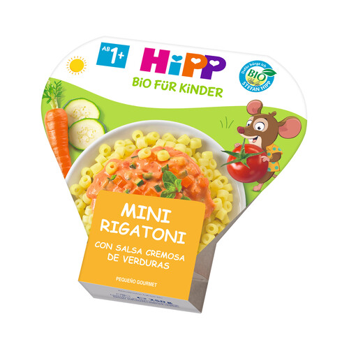 HIPP Bio Mini rigatoni con salsa cremosa de verduras, a partir de 1 año 250 g.