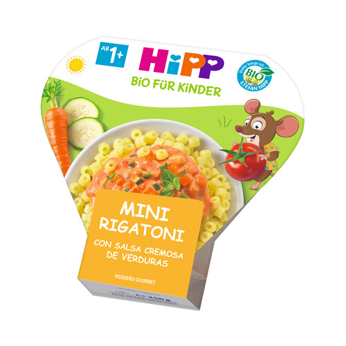Alcampo HIPP Bio Mini rigatoni con salsa cremosa de verduras a partir de 1 año 250 g